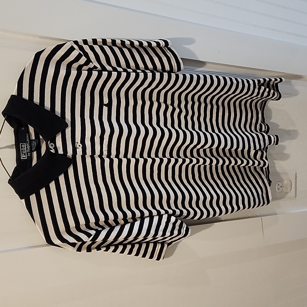 Polo by Ralph Lauren polo shirt Men's L Black and White striped